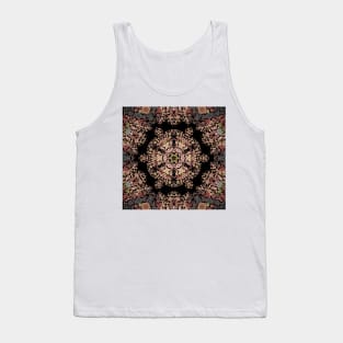 Dot Mandala Flower Brown and Grey Tank Top